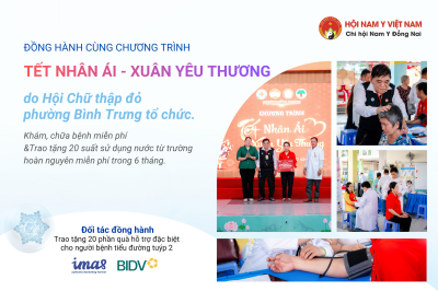 Chi hội Nam y Đồng Nai phối hợp cùng Hội Chữ thập đỏ phường Bình Trưng chăm sóc sức khỏe tại chương trình “Tết Nhân Ái – Xuân Yêu Thương” 2026